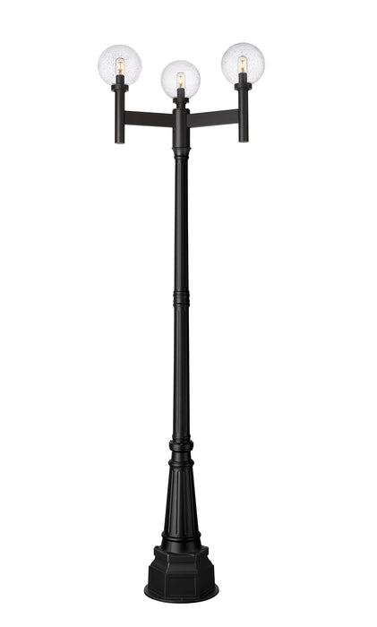 Outdoor Post Mounted Fixture Z-Lite 599MP3-564P-BK Black Laurent 3 Light Outdoor Post Mount Fixture Z-Lite