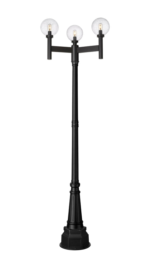 Outdoor Post Mounted Fixture Z-Lite 599MP3-564P-BK Black Laurent 3 Light Outdoor Post Mount Fixture Z-Lite