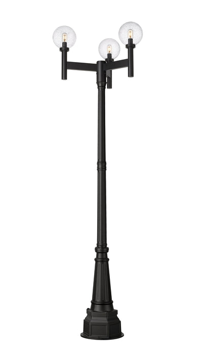 Outdoor Post Mounted Fixture Z-Lite 599MP3-564P-BK Black Laurent 3 Light Outdoor Post Mount Fixture Z-Lite