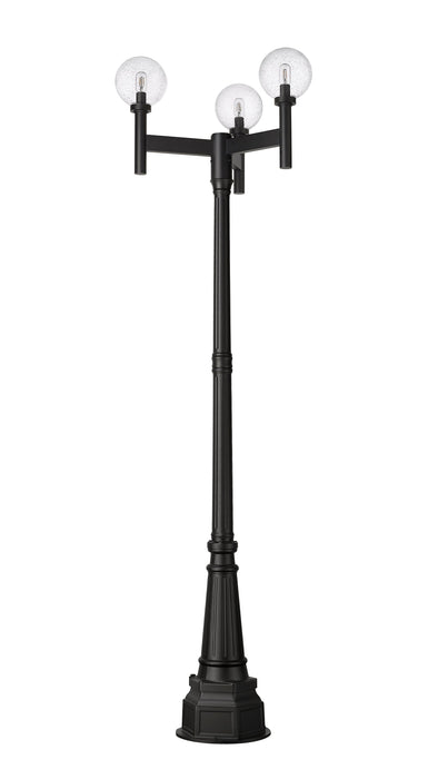 Outdoor Post Mounted Fixture Z-Lite 599MP3-564P-BK Black Laurent 3 Light Outdoor Post Mount Fixture Z-Lite