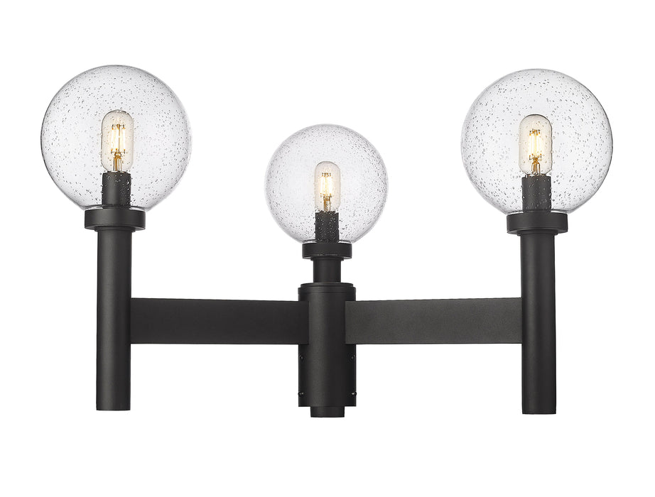 Outdoor Post Mount Fixture Z-Lite 599MP3-BK Black Laurent 3 Light Outdoor Post Mount Fixture Z-Lite