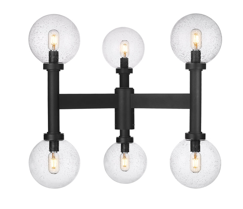 Outdoor Post Mount Fixture Z-Lite 599MP6-BK Black Laurent 6 Light Outdoor Post Mount Fixture Z-Lite