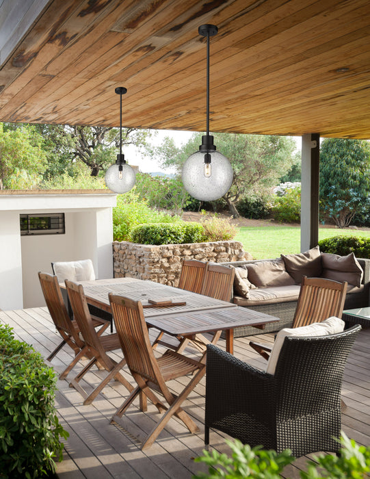 Outdoor Pendant Z-Lite 599P12-BK Black Laurent 1 Light Outdoor Pendant Z-Lite