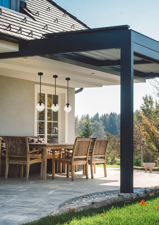 Outdoor Pendant Z-Lite 599P8-BK Black Laurent 1 Light Outdoor Pendant Z-Lite