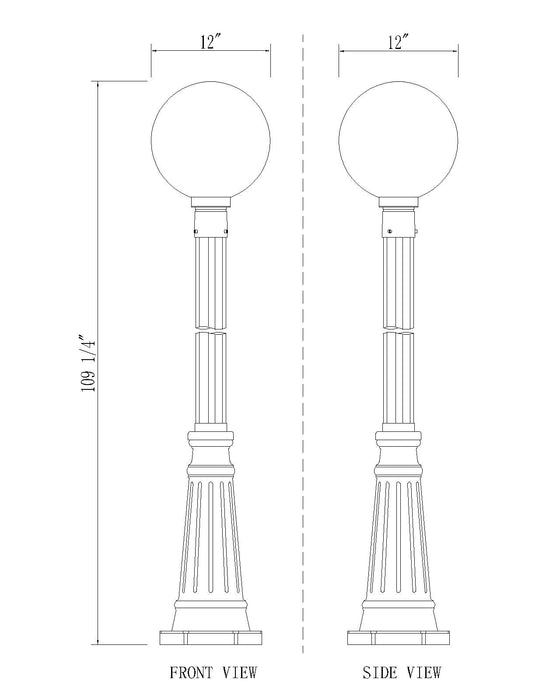 Outdoor Post Mounted Fixture Z-Lite 599PHB-519P-BK Black Laurent 1 Light Outdoor Post Mounted Fixture Z-Lite