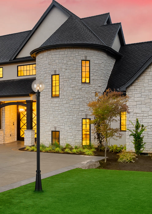 Outdoor Post Mounted Fixture Z-Lite 599PHB-519P-BK Black Laurent 1 Light Outdoor Post Mounted Fixture Z-Lite