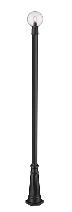 Outdoor Post Mounted Fixture Z-Lite 599PHM-519P-BK Black Laurent 1 Light Outdoor Post Mounted Fixture Z-Lite
