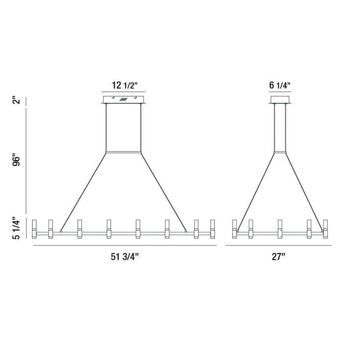 Eurofase 37048-013 Altamont 52" Satin Nickel-Black Mix LED Chandelier