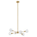 Chandelier Thesis 206941A Helena 32 inch 6 light Brushed Gold Chandelier with Clear Acrylic Shades THESIS