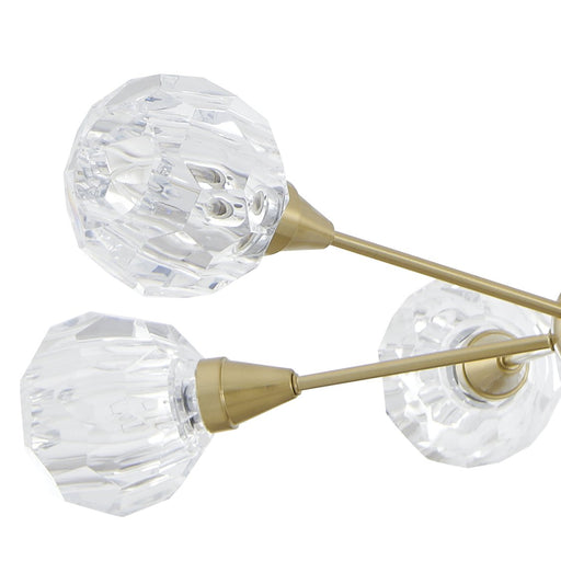 Chandelier Thesis 206941A Helena 32 inch 6 light Brushed Gold Chandelier with Clear Acrylic Shades THESIS