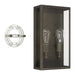 Exterior Wall Sconce Thesis 207728A Hollis 16 inch 2 light Blackened Brass Exterior Wall Sconce with Clear Glass THESIS
