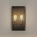 Exterior Wall Sconce Thesis 207728A Hollis 16 inch 2 light Blackened Brass Exterior Wall Sconce with Clear Glass THESIS