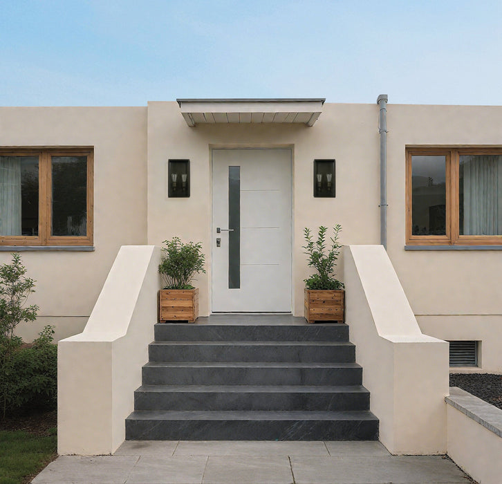 Exterior Wall Sconce Thesis 207728A Hollis 16 inch 2 light Blackened Brass Exterior Wall Sconce with Clear Glass THESIS