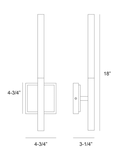 Eurofase 45636-032 Benicio 18" Matte Black LED Wall Sconce
