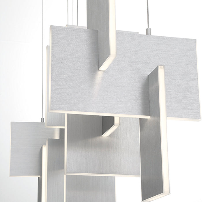 Eurofase 38044-030 Coburg 42" Anodized Silver LED Chandelier