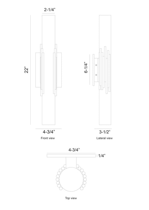 Eurofase 49034-011 Venna 22" Urban Bronze LED Outdoor Wall Light