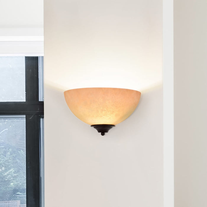 Sconce Nuvo 60-044 Tapas - 1 Light - 12 in. - Sconce with Tuscan Suede Glass - Old Bronze Finish Nuvo