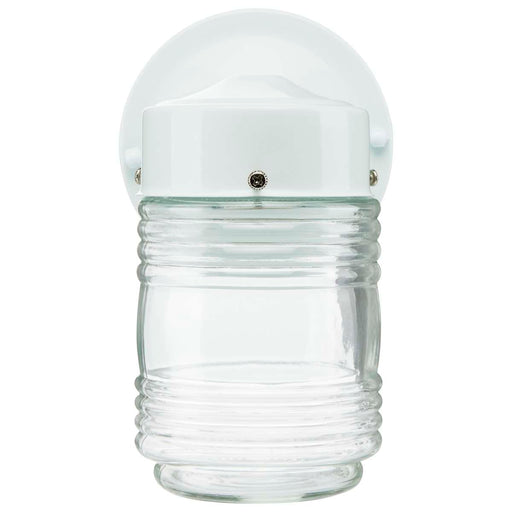 Wall Lantern Nuvo 60-112 1 Light - 6 Inch - Porch - Wall - White Mason Jar with Clear Glass Nuvo