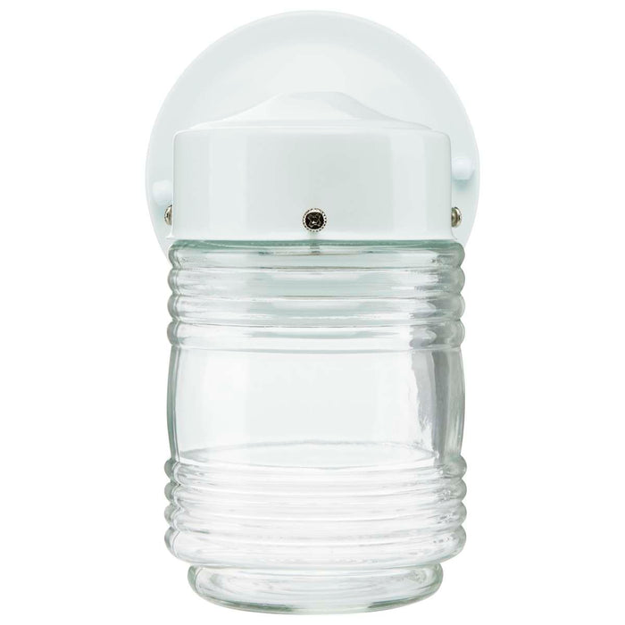 Wall Lantern Nuvo 60-112 1 Light - 6 Inch - Porch - Wall - White Mason Jar with Clear Glass Nuvo