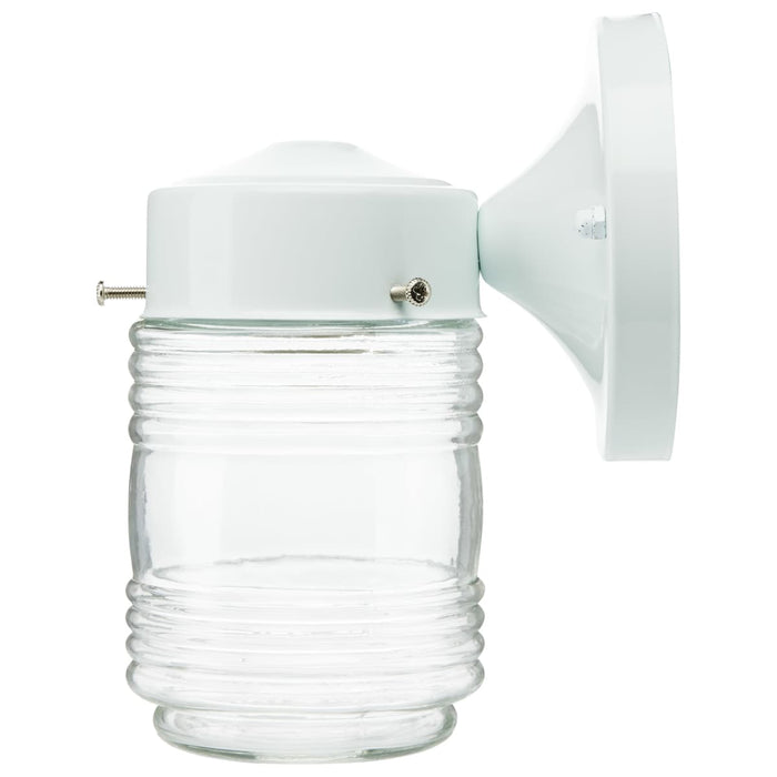 Wall Lantern Nuvo 60-112 1 Light - 6 Inch - Porch - Wall - White Mason Jar with Clear Glass Nuvo