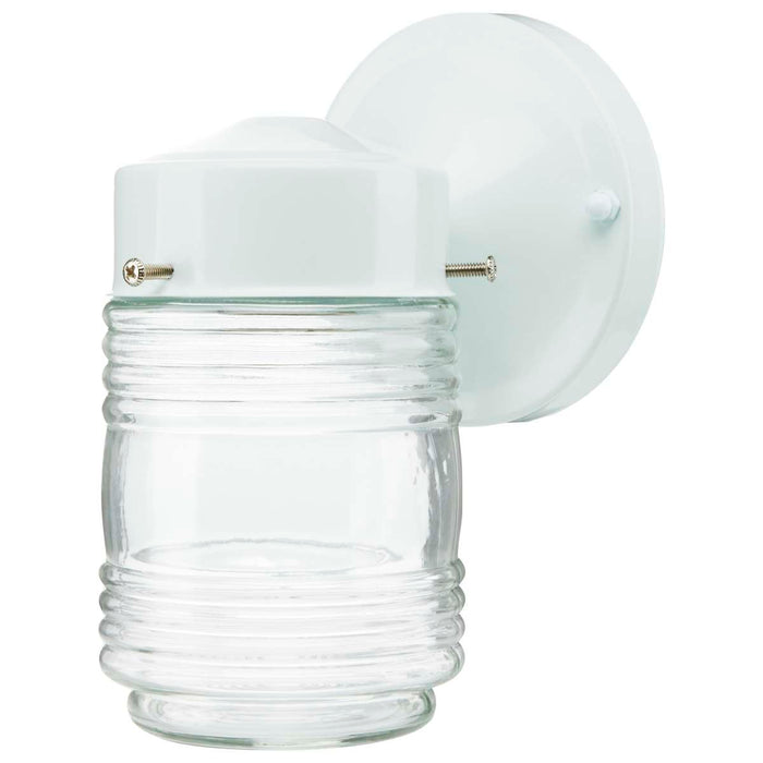 Nuvo 60-112 1 Light - 6 Inch - Porch - Wall - White Mason Jar with Clear Glass