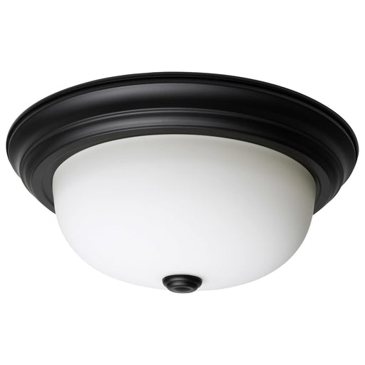 Nuvo 60-128 2 Light - 13 Inch - Flush Mount - Matte Black Finish - Opal Glass