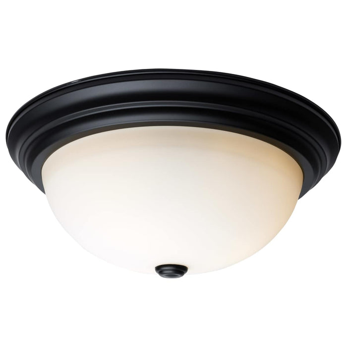 Flush Mount Nuvo 60-129 3 Light - 15 Inch - Flush Mount - Matte Black Finish - Opal Glass Nuvo