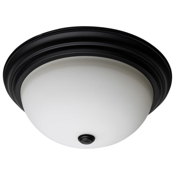 Flush Mount Nuvo 60-129 3 Light - 15 Inch - Flush Mount - Matte Black Finish - Opal Glass Nuvo