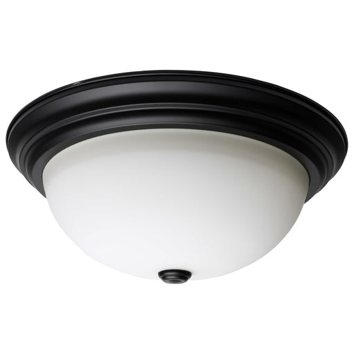 Nuvo 60-129 3 Light - 15 Inch - Flush Mount - Matte Black Finish - Opal Glass