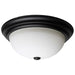 Nuvo 60-129 3 Light - 15 Inch - Flush Mount - Matte Black Finish - Opal Glass