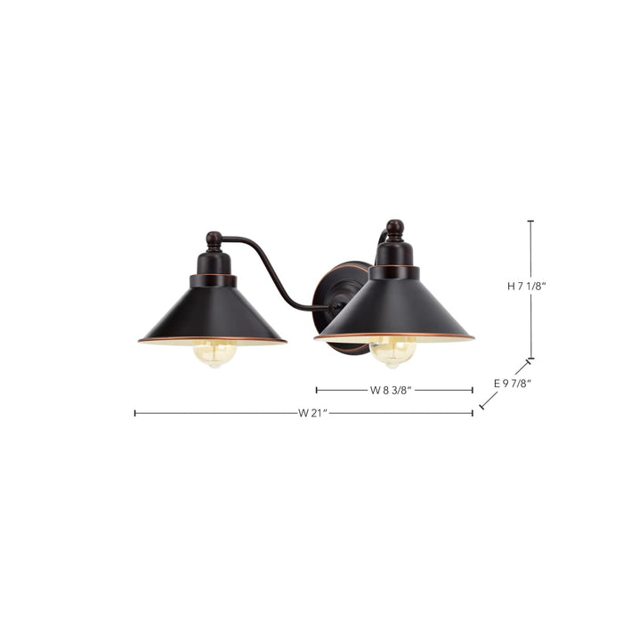 Sconce Nuvo 60-1711 Bridgeview - 2 Light Wall Sconce - Mission Dust Bronze Finish Nuvo
