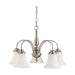 Chandelier Nuvo 60-1822 Dupont - 5 Light - 21 in. - Chandelier with Satin White Glass - Brushed Nickel Finish Nuvo