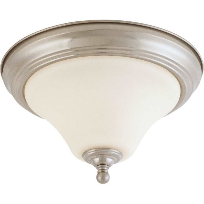 Flush Mount Nuvo 60-1824 Dupont - 1 Light - 11 in. - Flush Mount with Satin White Glass - Brushed Nickel Finish Nuvo