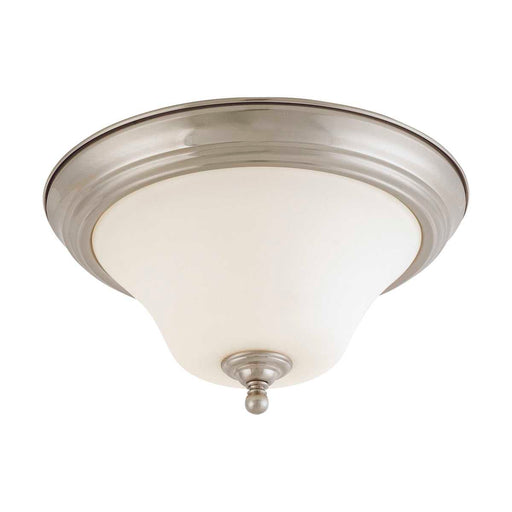 Flush Mount Nuvo 60-1825 Dupont - 2 Light - 13 in. - Flush Mount with Satin White Glass - Brushed Nickel Finish Nuvo