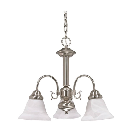 Chandelier Nuvo 60-182 Ballerina - 3 Light - 20 in. - Chandelier with Alabaster Glass Bell Shades - Brushed Nickel Finish Nuvo