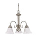 Chandelier Nuvo 60-182 Ballerina - 3 Light - 20 in. - Chandelier with Alabaster Glass Bell Shades - Brushed Nickel Finish Nuvo