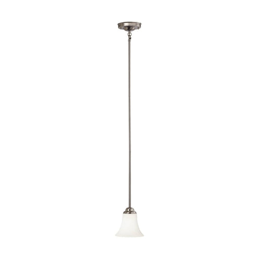 Mini Pendant Nuvo 60-1831 Dupont - 1 Light - Mini Pendant with Satin White Glass - Brushed Nickel Finish Nuvo