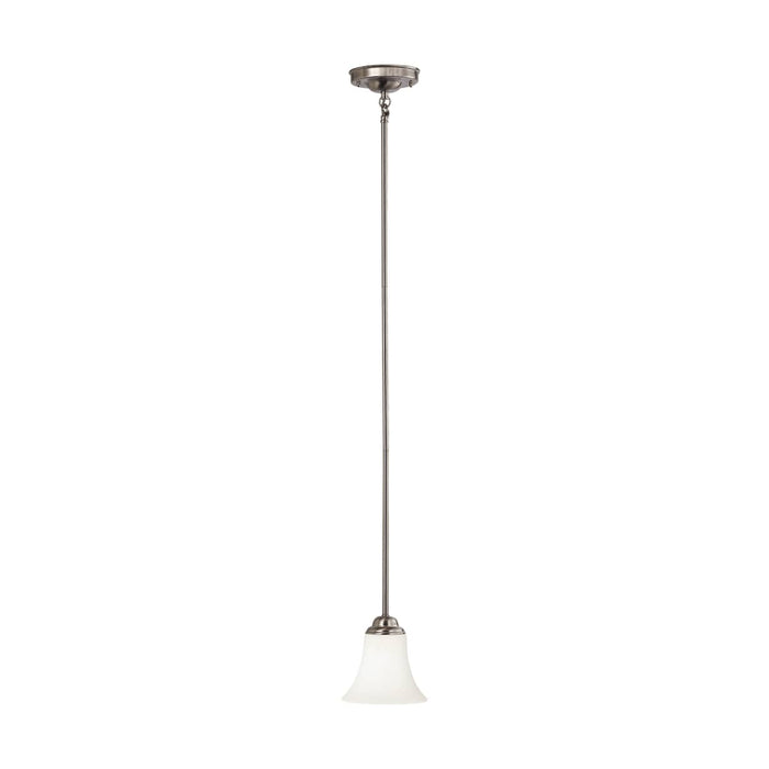 Mini Pendant Nuvo 60-1831 Dupont - 1 Light - Mini Pendant with Satin White Glass - Brushed Nickel Finish Nuvo