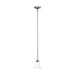 Mini Pendant Nuvo 60-1831 Dupont - 1 Light - Mini Pendant with Satin White Glass - Brushed Nickel Finish Nuvo