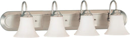 Vanity Nuvo 60-1835 Dupont - 4 Light - Vanity with Satin White Glass - Brushed Nickel Finish Nuvo