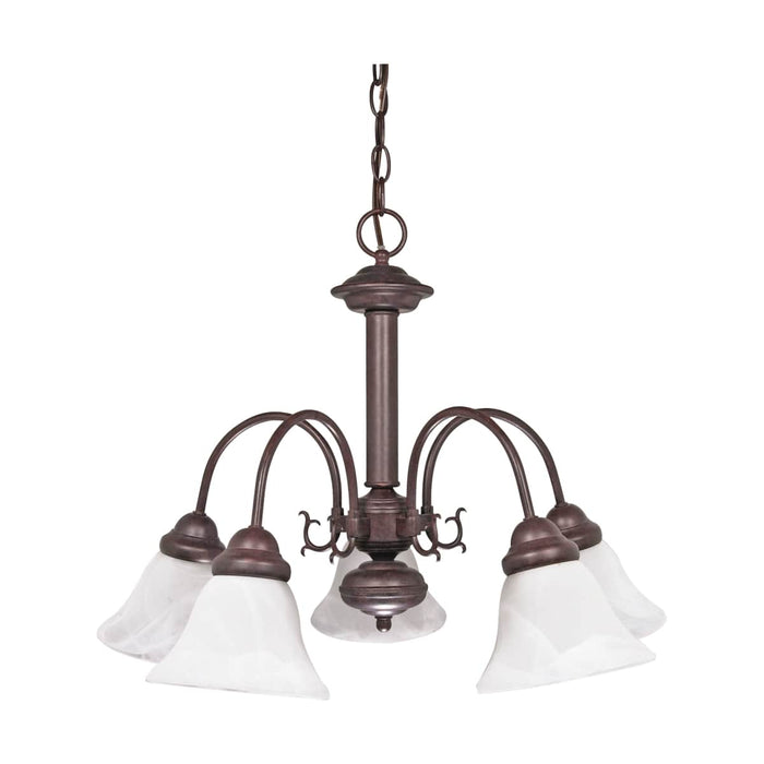 Chandelier Nuvo 60-183 Ballerina - 5 Light - 24 in. - Chandelier with Alabaster Glass Bell Shades - Old Bronze Finish Nuvo