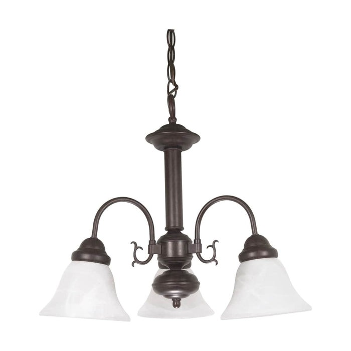 Chandelier Nuvo 60-184 Ballerina - 3 Light - 20 in. - Chandelier with Alabaster Glass Bell Shades - Old Bronze Finish Nuvo