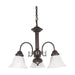 Chandelier Nuvo 60-184 Ballerina - 3 Light - 20 in. - Chandelier with Alabaster Glass Bell Shades - Old Bronze Finish Nuvo