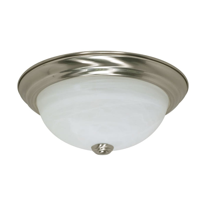 Flush Mount Nuvo 60-197 2 Light - 11 in. - Flush Mount - Alabaster Glass - Brushed Nickel Finish Nuvo