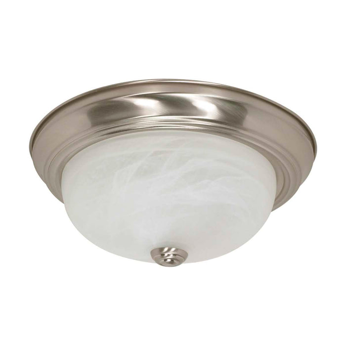 Flush Mount Nuvo 60-198 2 Light - 13 in. - Flush Mount - Alabaster Glass - Brushed Nickel Finish Nuvo