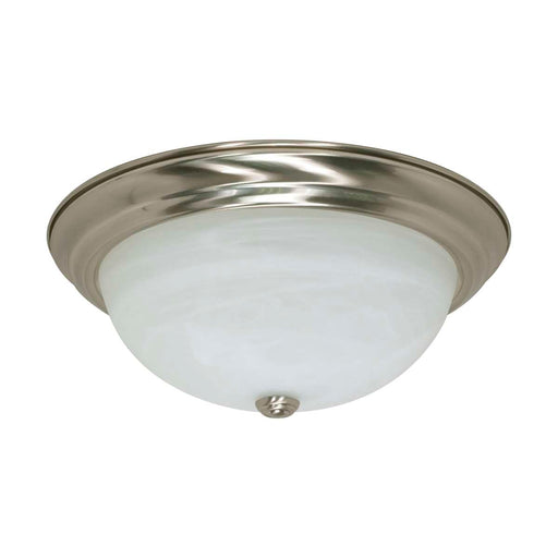 Flush Mount Nuvo 60-199 3 Light - 15 in. - Flush Mount - Alabaster Glass - Brushed Nickel Finish Nuvo