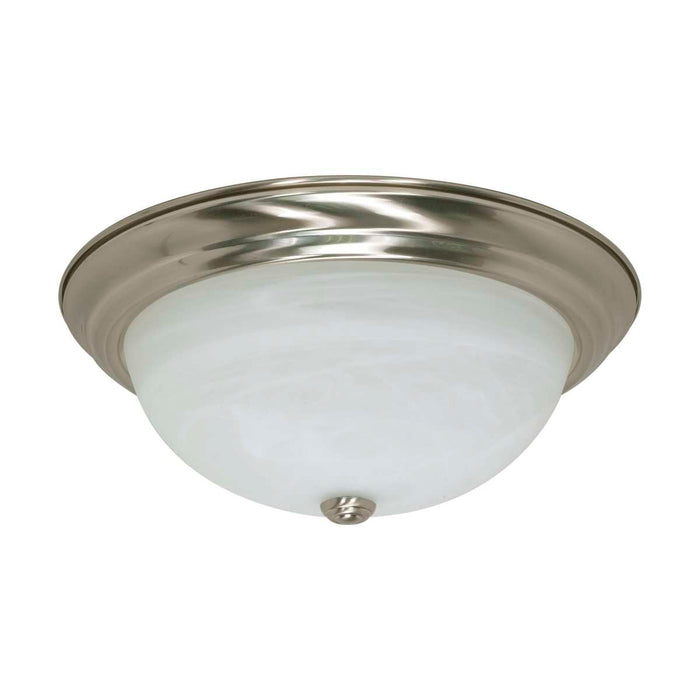 Flush Mount Nuvo 60-199 3 Light - 15 in. - Flush Mount - Alabaster Glass - Brushed Nickel Finish Nuvo