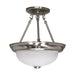Semi Flush Nuvo 60-200 2 Light - 11 in. - Semi-Flush - Alabaster Glass - Brushed Nickel Finish Nuvo