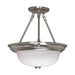 Semi Flush Nuvo 60-201 2 Light - 13 in. - Semi-Flush - Alabaster Glass - Brushed Nickel Finish Nuvo