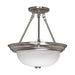 Semi Flush Nuvo 60-202 3 Light - 15 in. - Semi-Flush - Alabaster Glass - Brushed Nickel Finish Nuvo